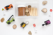 Load image into Gallery viewer, Construction Zone Playdough Kit Sensory Bin Tools Signs Loose Parts
