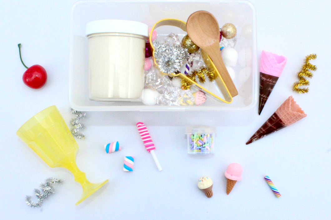 Ice Cream Shoppe Mini Playdough Sensory Kit
