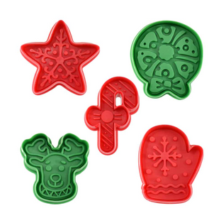 Christmas Pastry and Cookie Stampers - Set of 5