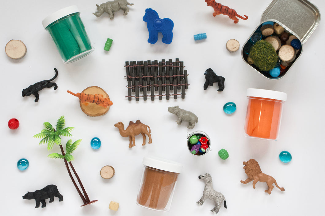 Zoo Adventure Playdough Kit Safari Loose Parts Open Ended Play Creative Sensory Toys Canada Homemade Non Toxic