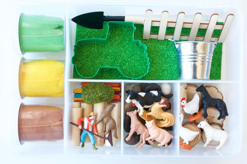 Farm Animal Playdough Tray Sensory Kit