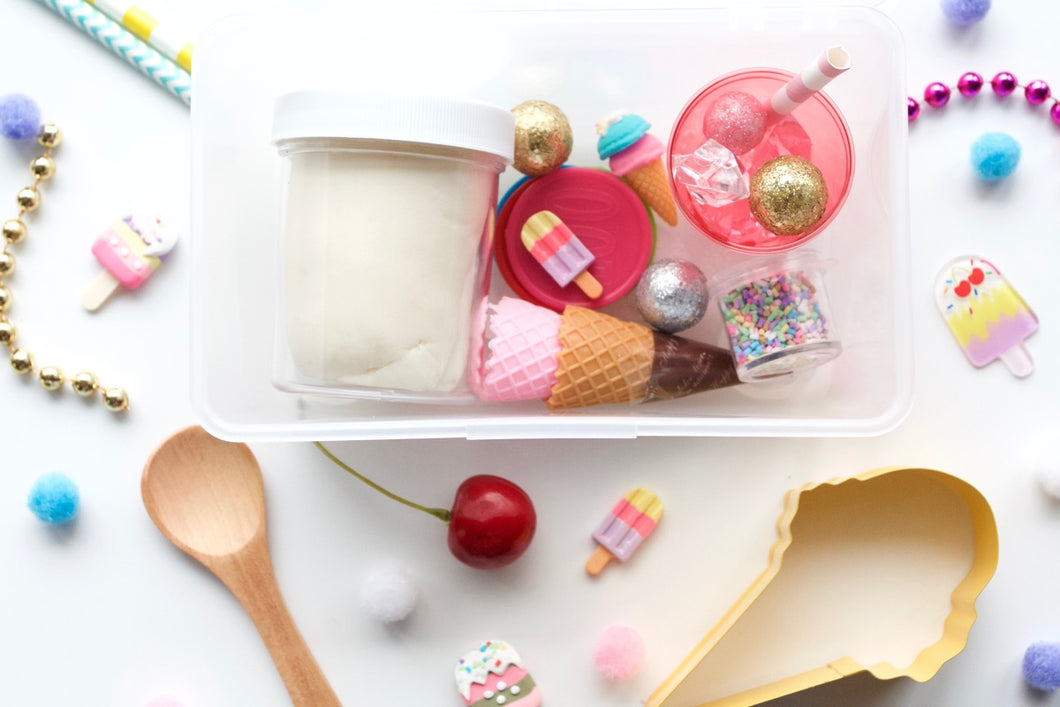 Ice Cream Shoppe Mini Playdough Sensory Kit