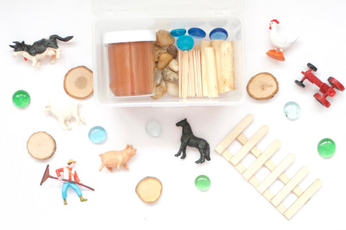 mini farm playdough kit non toxic shipping Canada sensory play montessori learning 